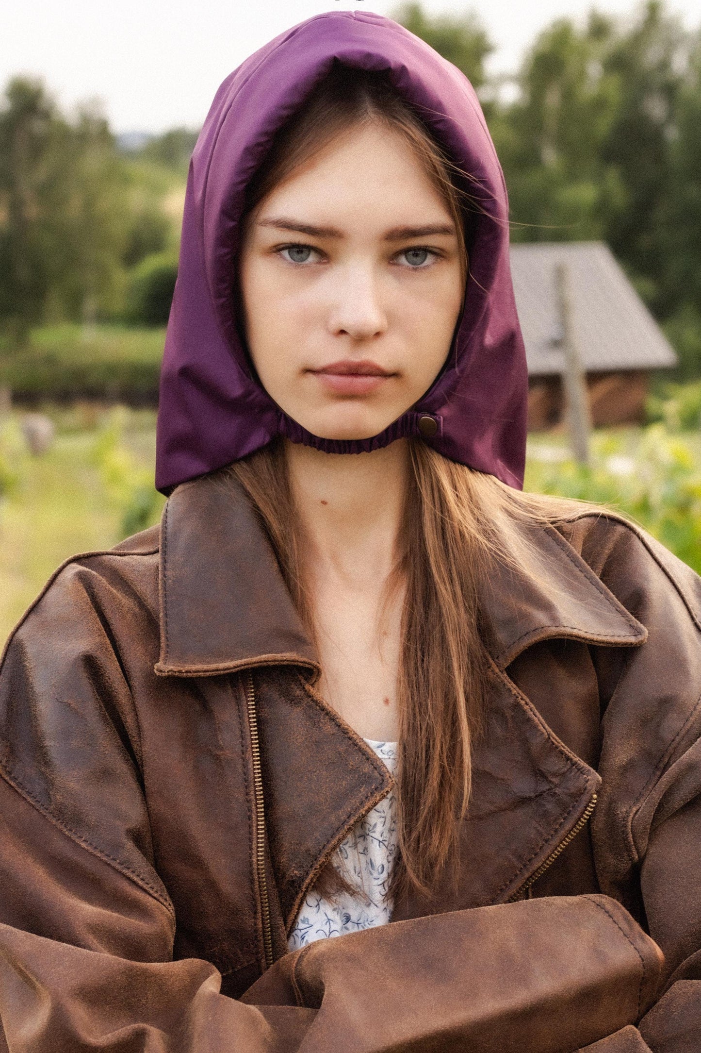 Rain Headscarf  in Purple