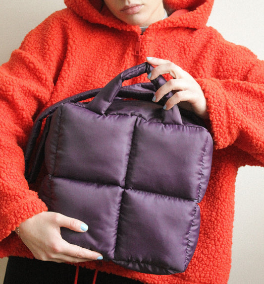 Pillow Puffer Bag in Purple