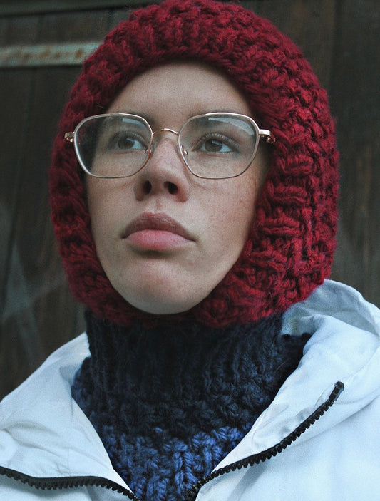 Multicolored Woolen Chunky balaclava hat