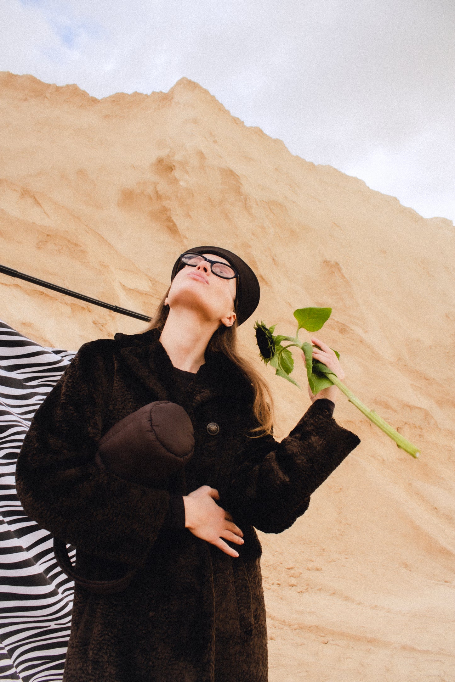 Wool Gabardine Pillbox in Dark Brown