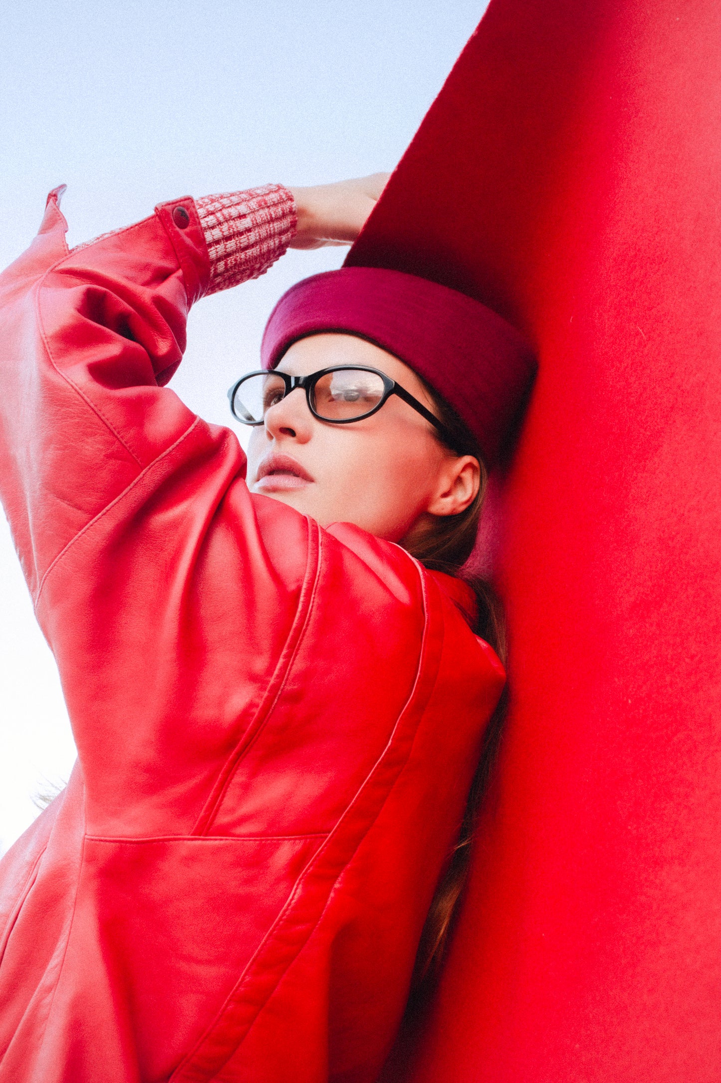 Drape Marine Pillbox in Burgundy