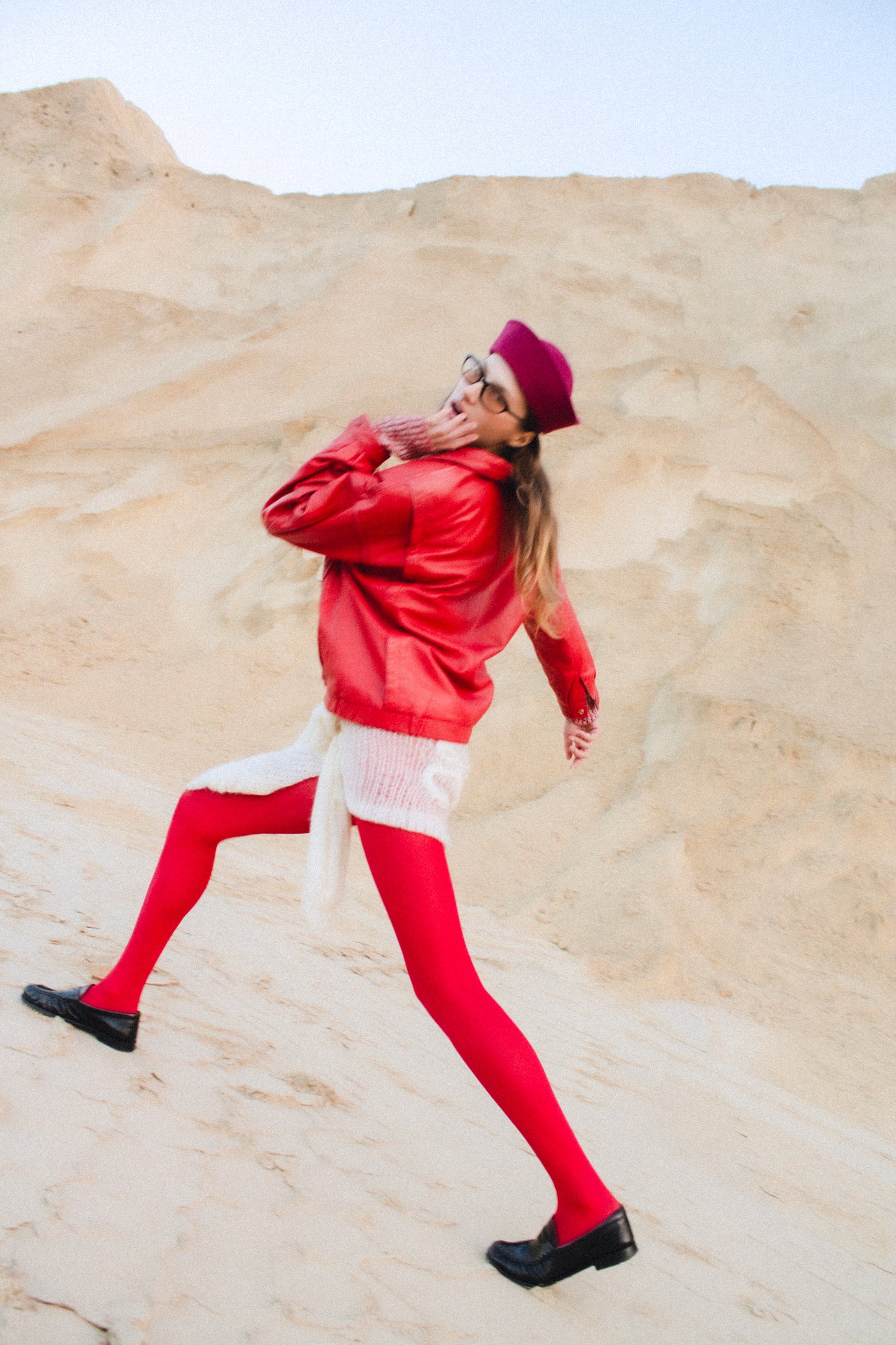 Drape Marine Pillbox in Burgundy