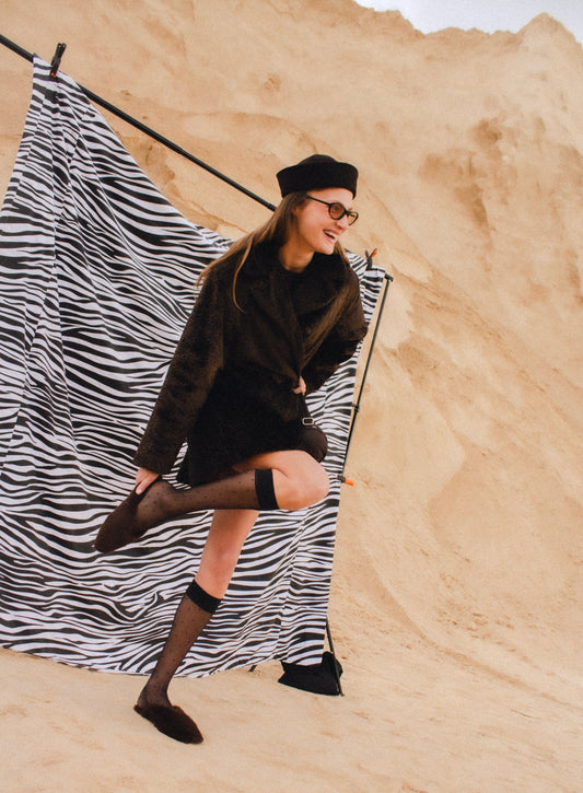 Wool Gabardine Pillbox in Dark Brown