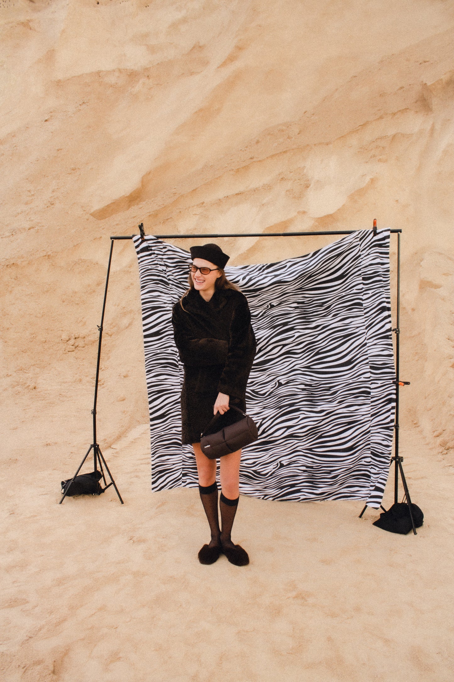 Wool Gabardine Pillbox in Dark Brown