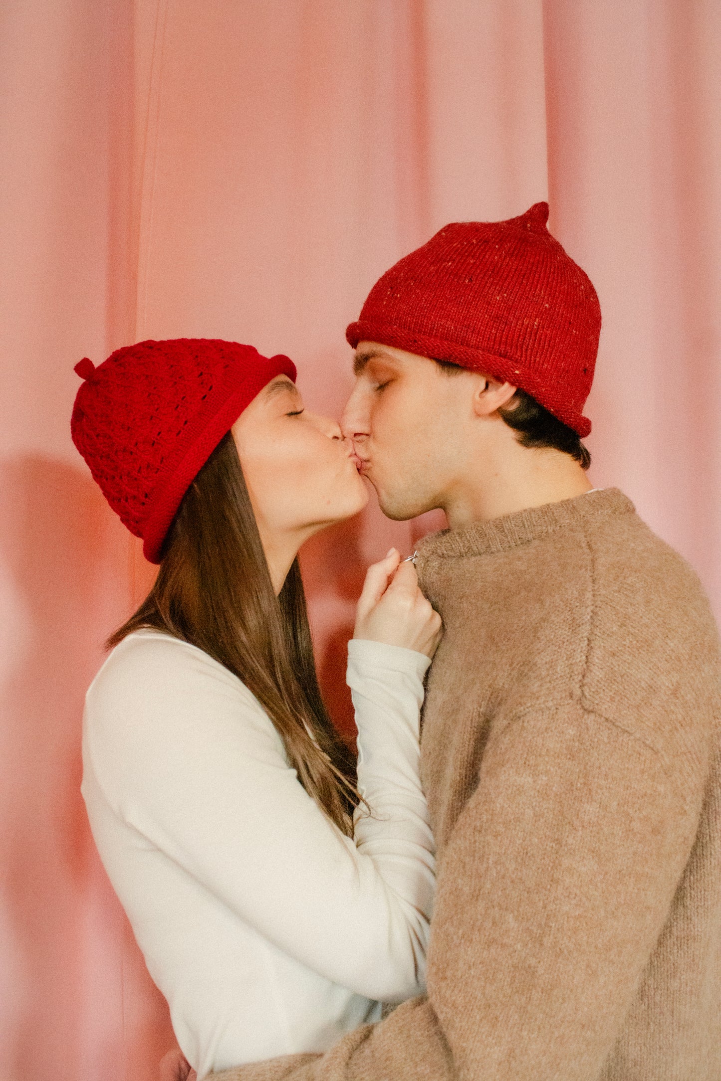 Cotton Lace Crochet Teletubby Hat in Red