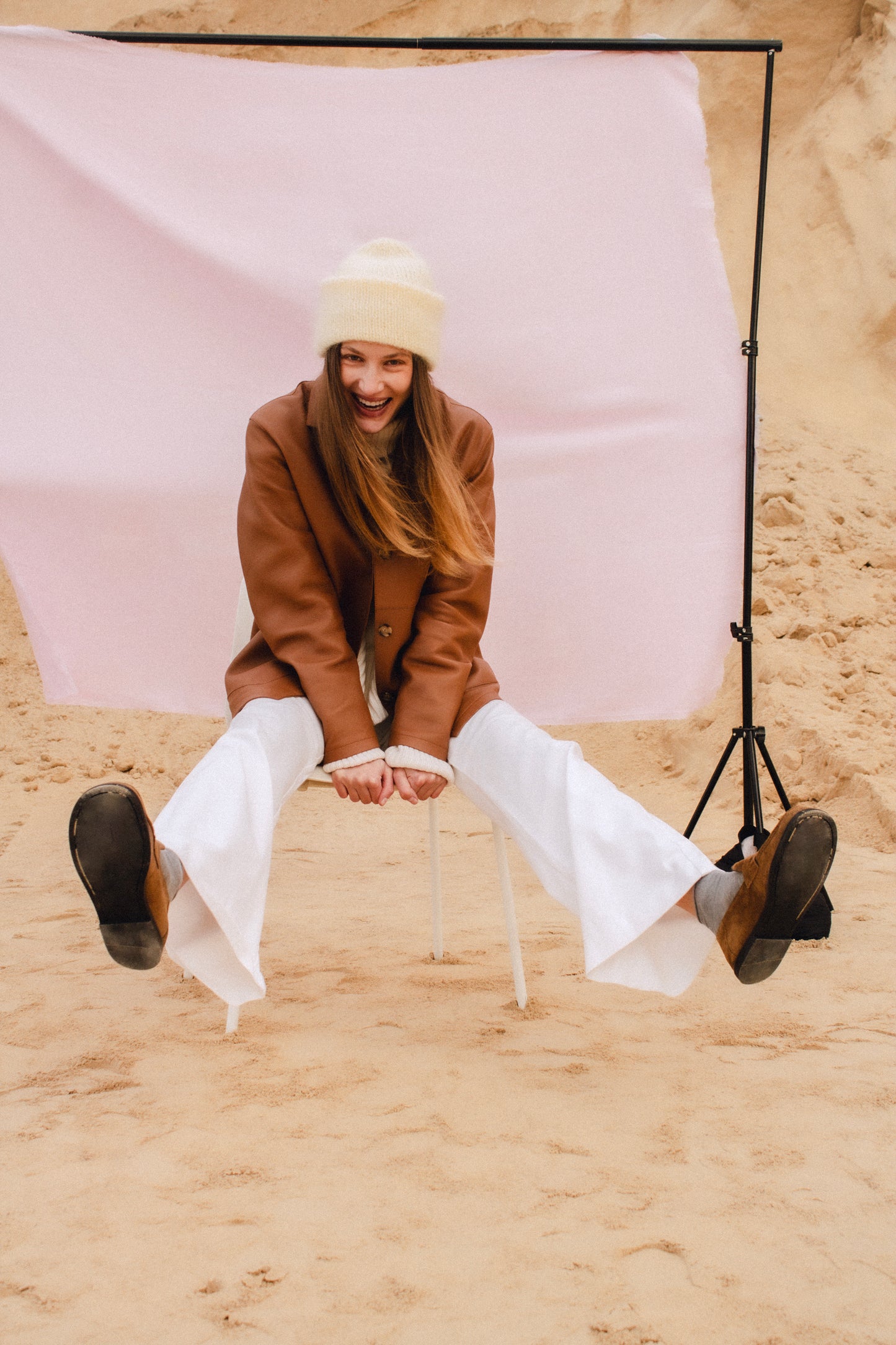 Premium Mohair Beanie in Buttermilk