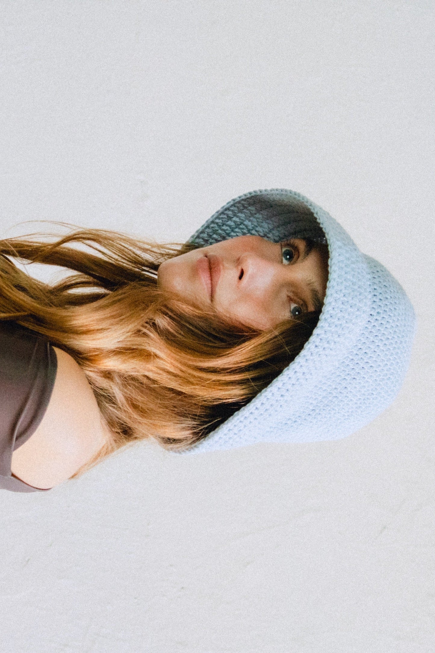 Crochet Bucket / Marine Hat  in Ice Blue