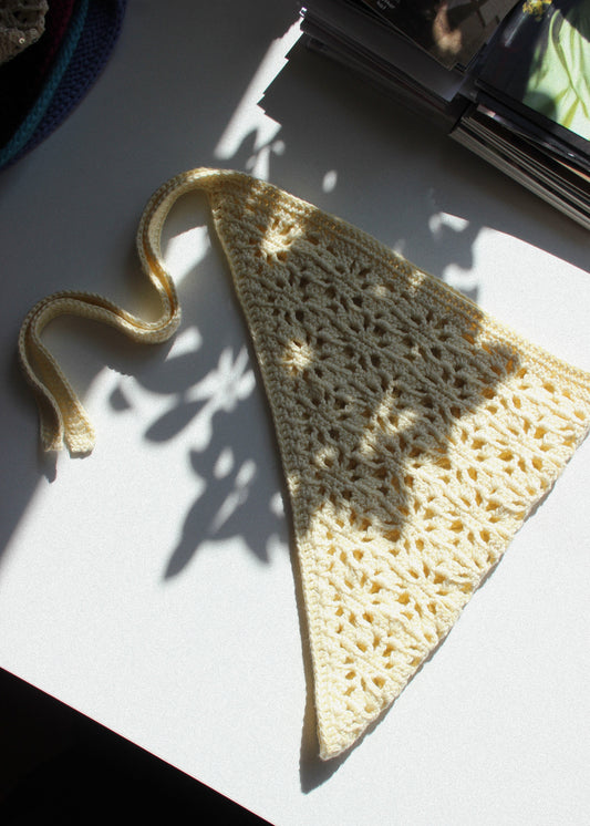 Сrochet Headscarf in Buttermilk