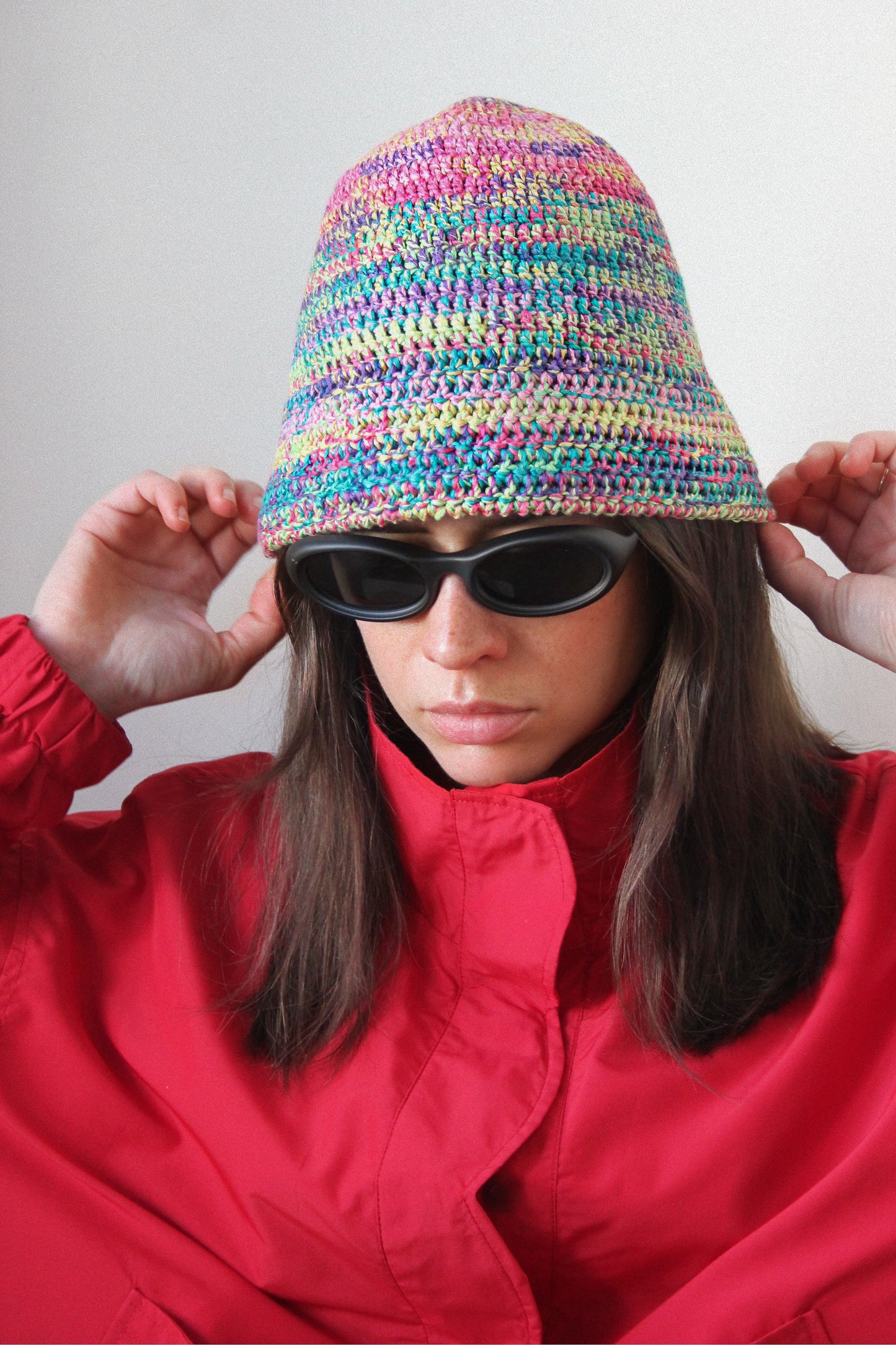 Multi Crochet Bucket  / Marine Hat
