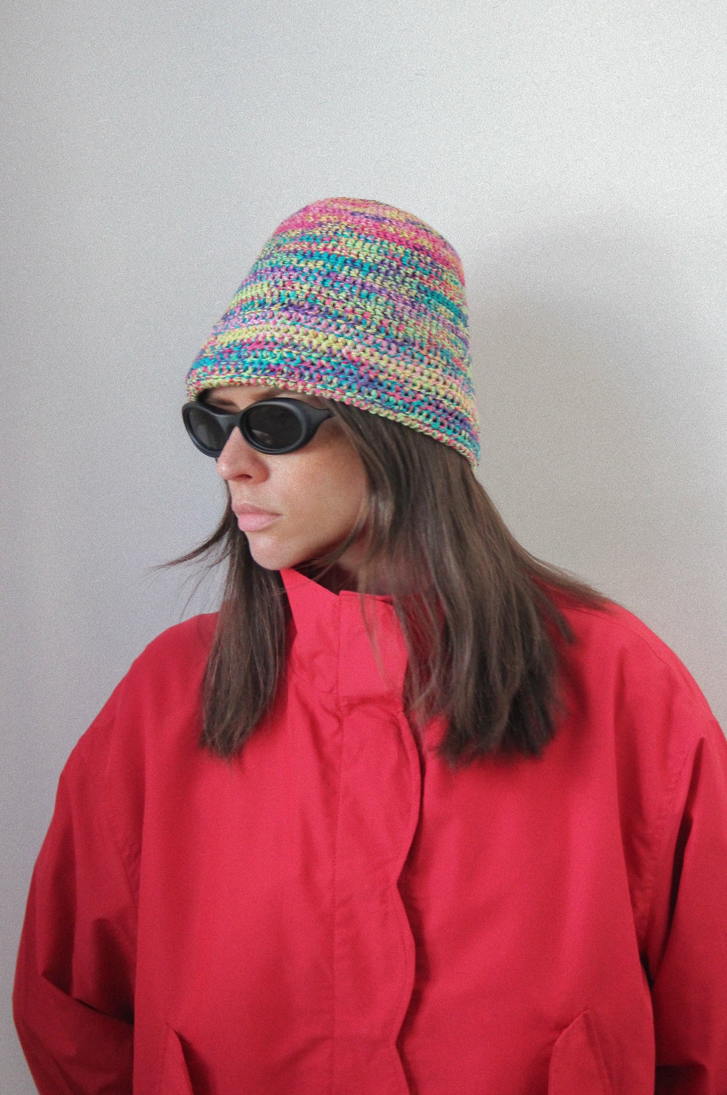 Multi Crochet Bucket  / Marine Hat