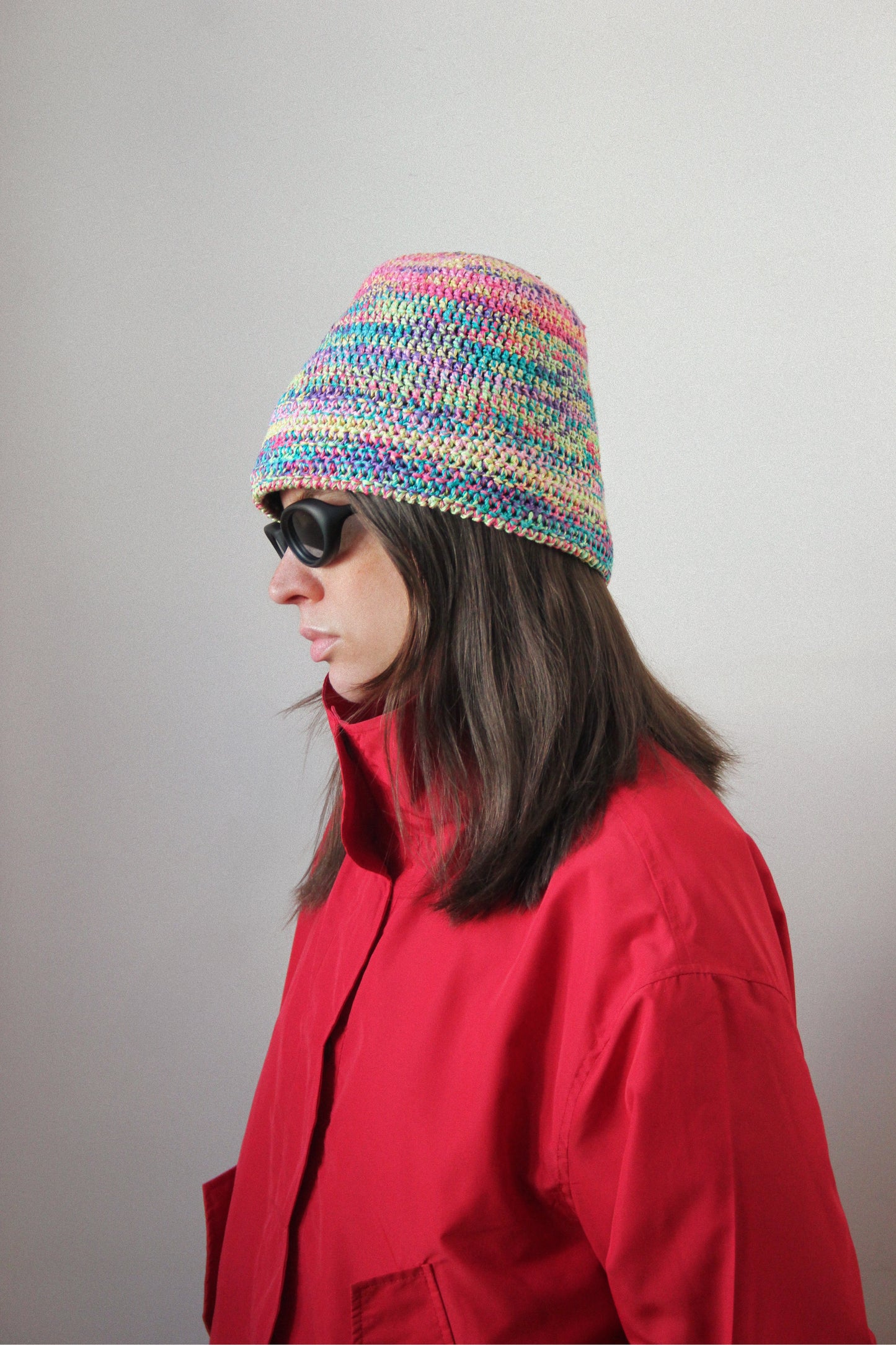 Multi Crochet Bucket  / Marine Hat