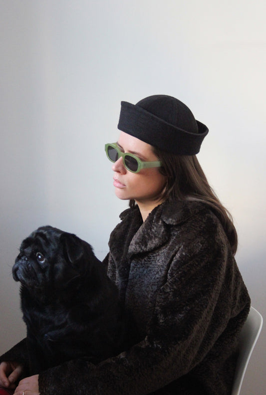 Drape Marine Pillbox in Black