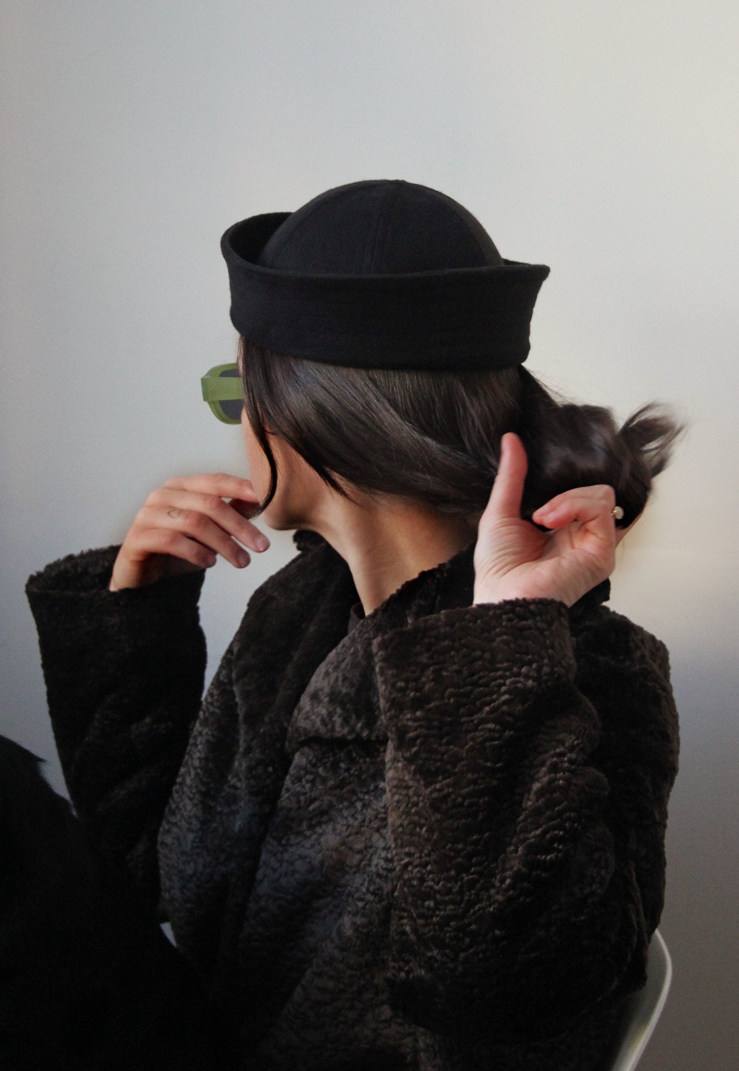 Drape Marine Pillbox in Black