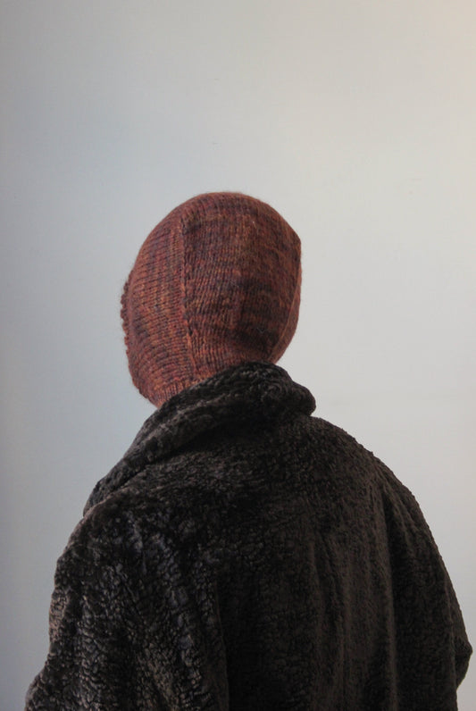 Merino Mohair Balaclava in Brown Mélange