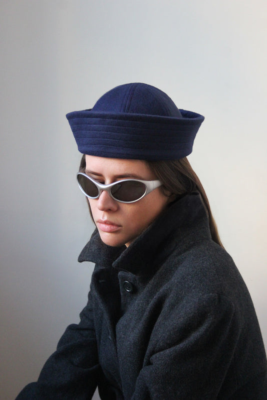 Drape Marine Pillbox in Navy