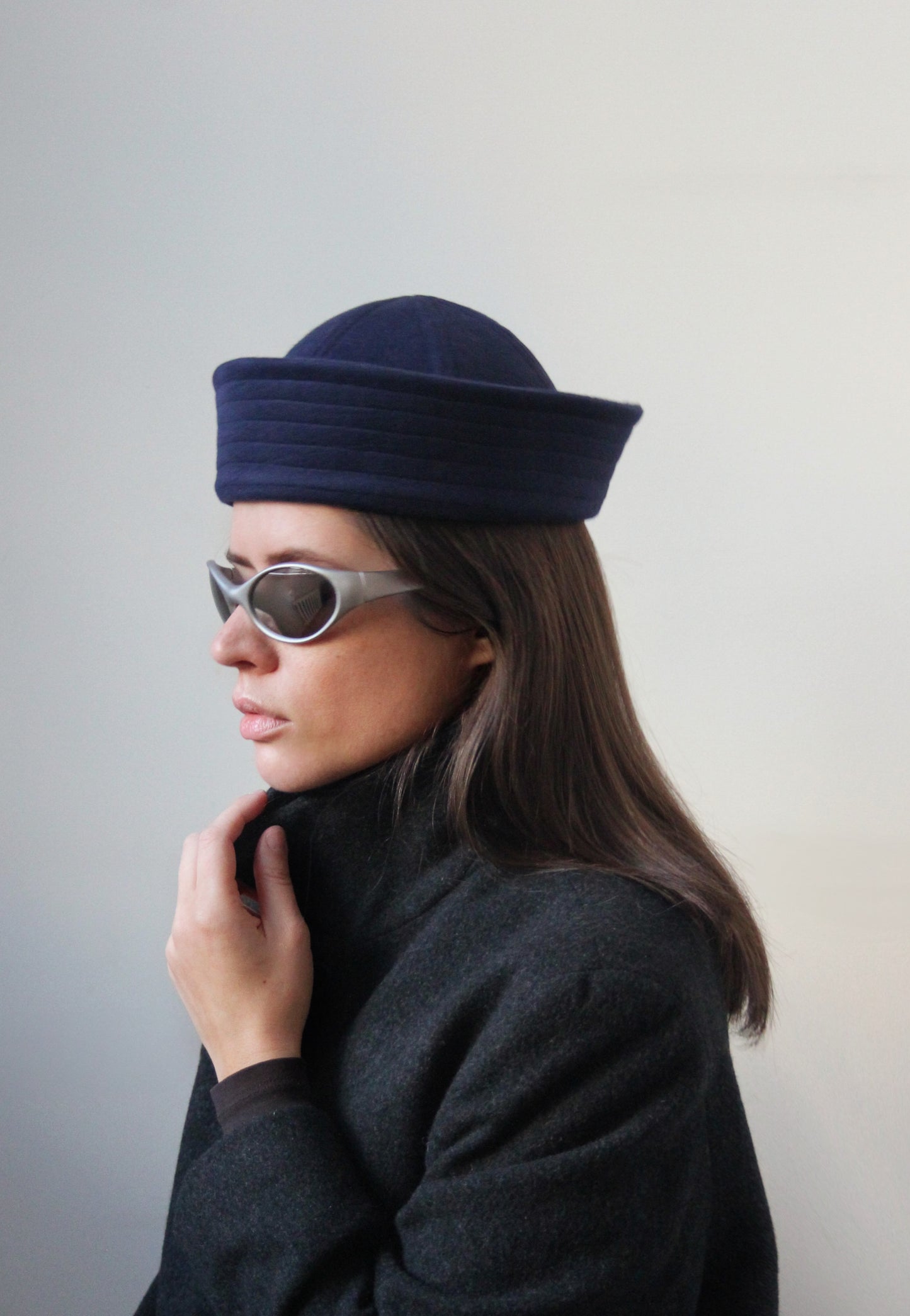 Drape Marine Pillbox in Navy