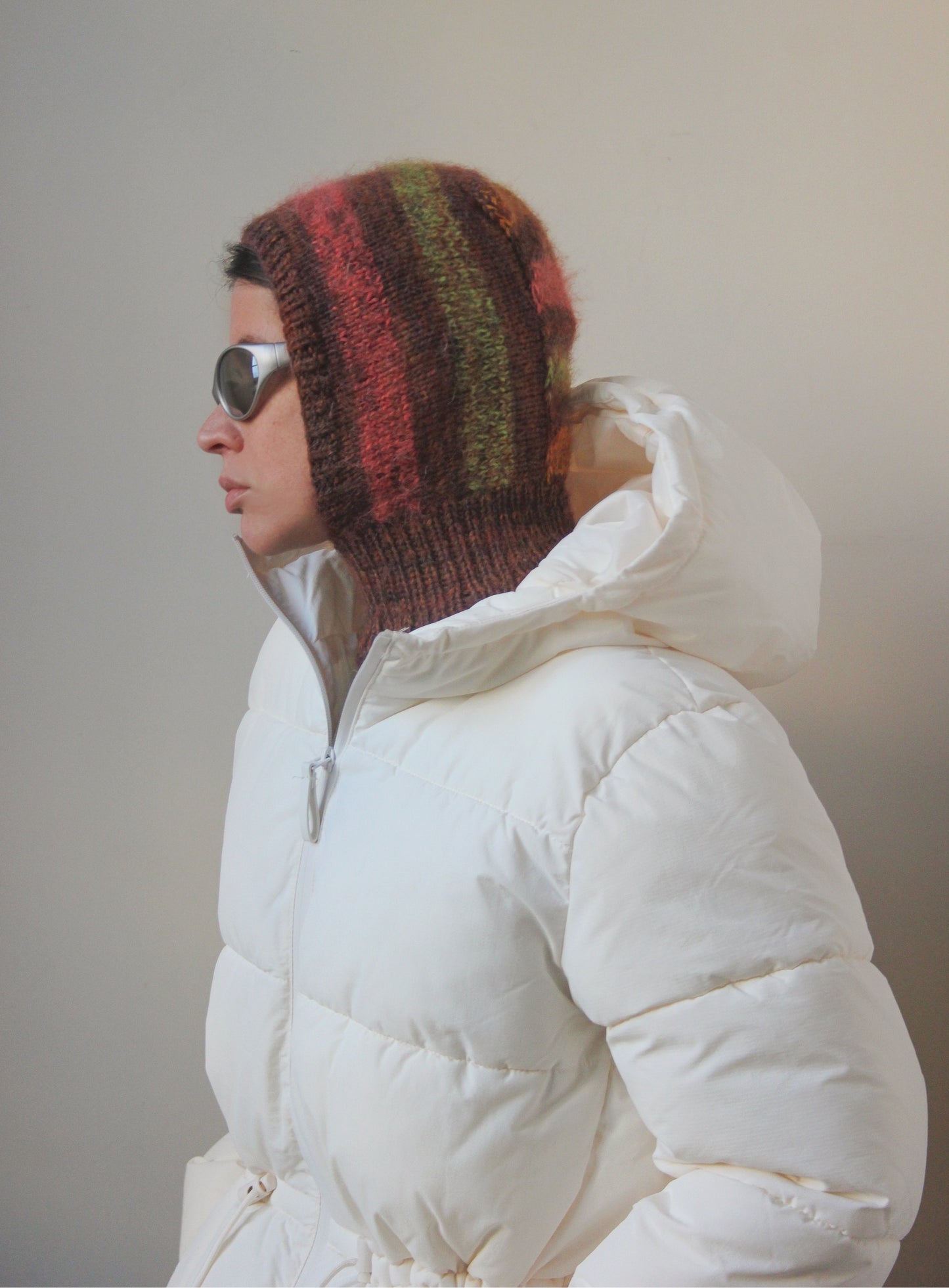 Merino Mohair Balaclava in Multi Brown Mélange