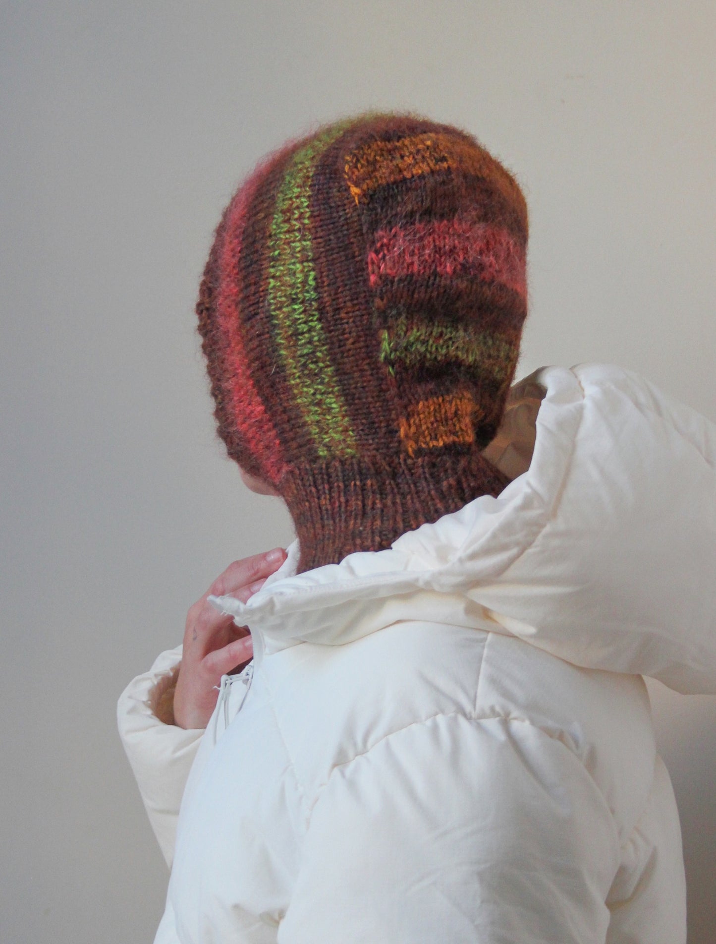 Merino Mohair Balaclava in Multi Brown Mélange