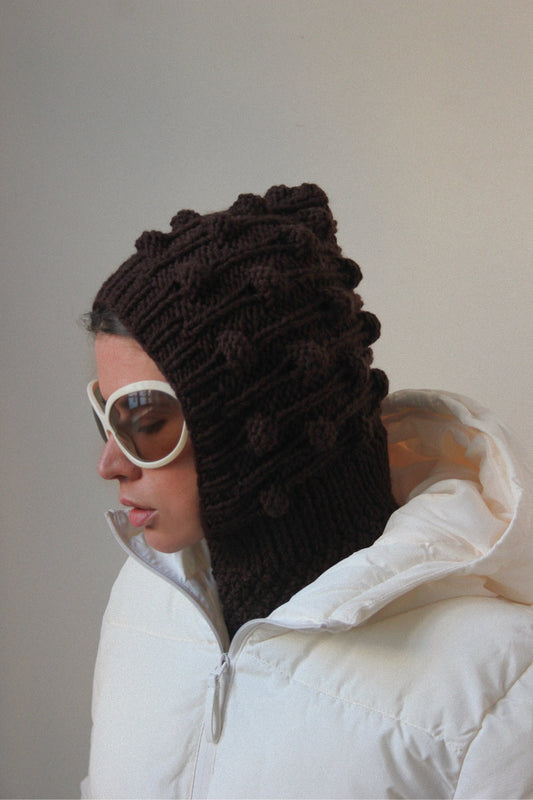 Dark Brown Brains Woolen Balaclava