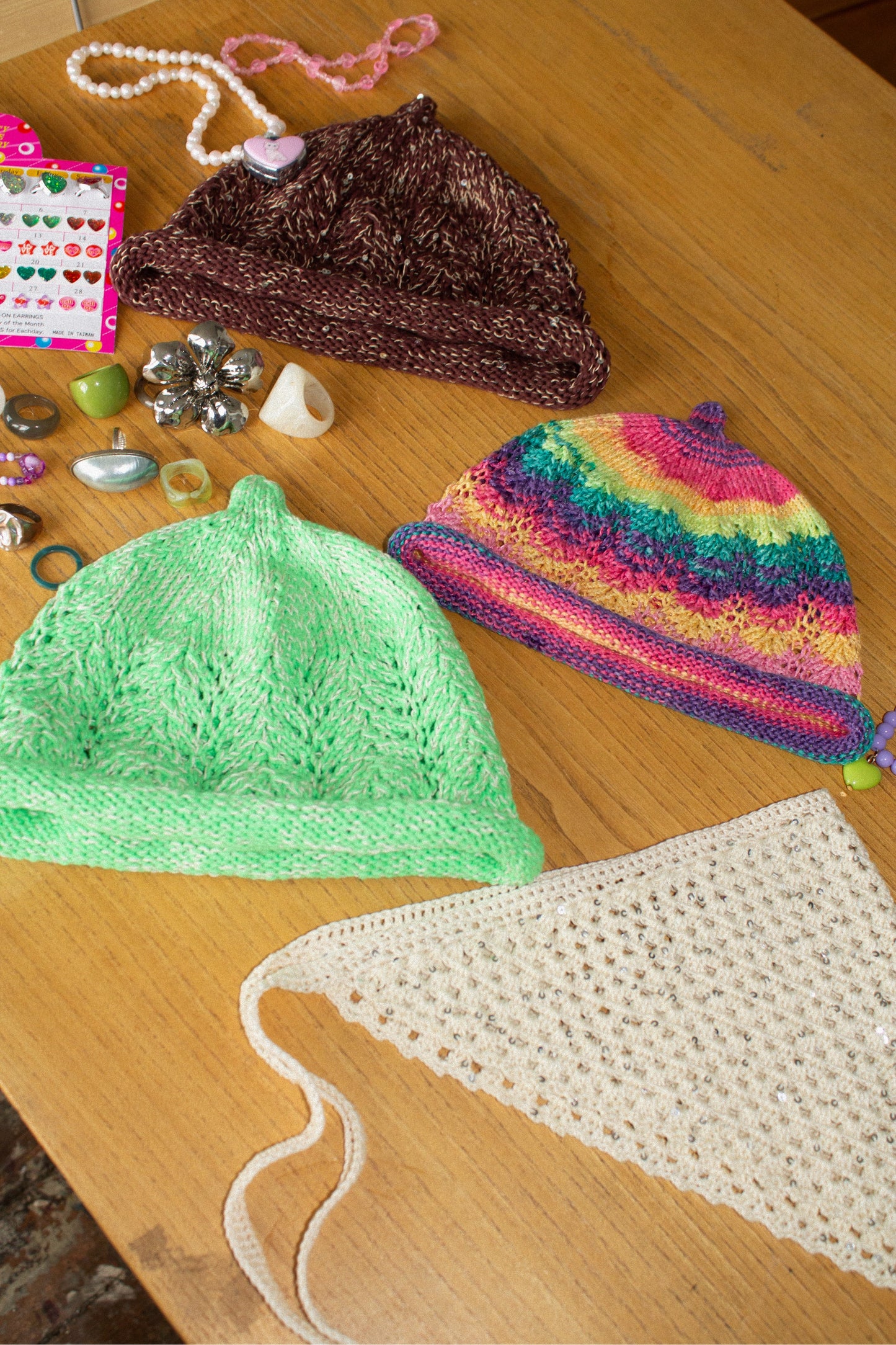Teletubby Hat in Mint Green Melangé