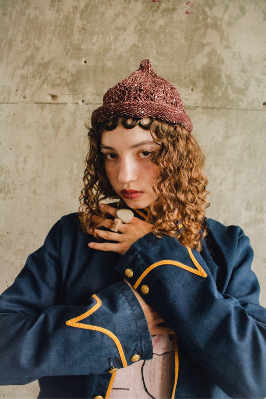 Sparkle Teletubby Hat in Brown Melangé