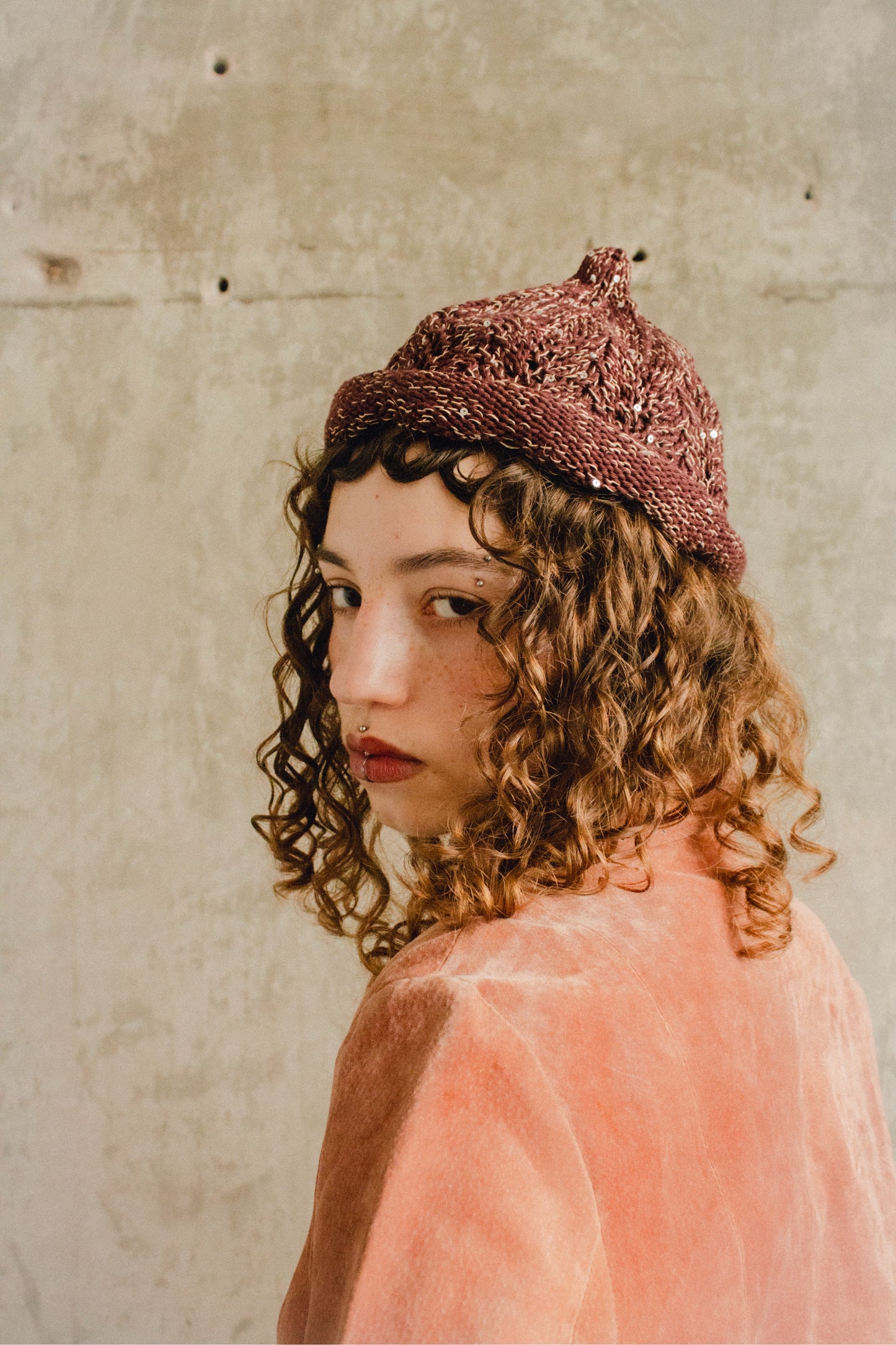 Sparkle Teletubby Hat in Brown Melangé