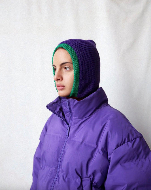 Merino Wool Balaclava in Multi Purple
