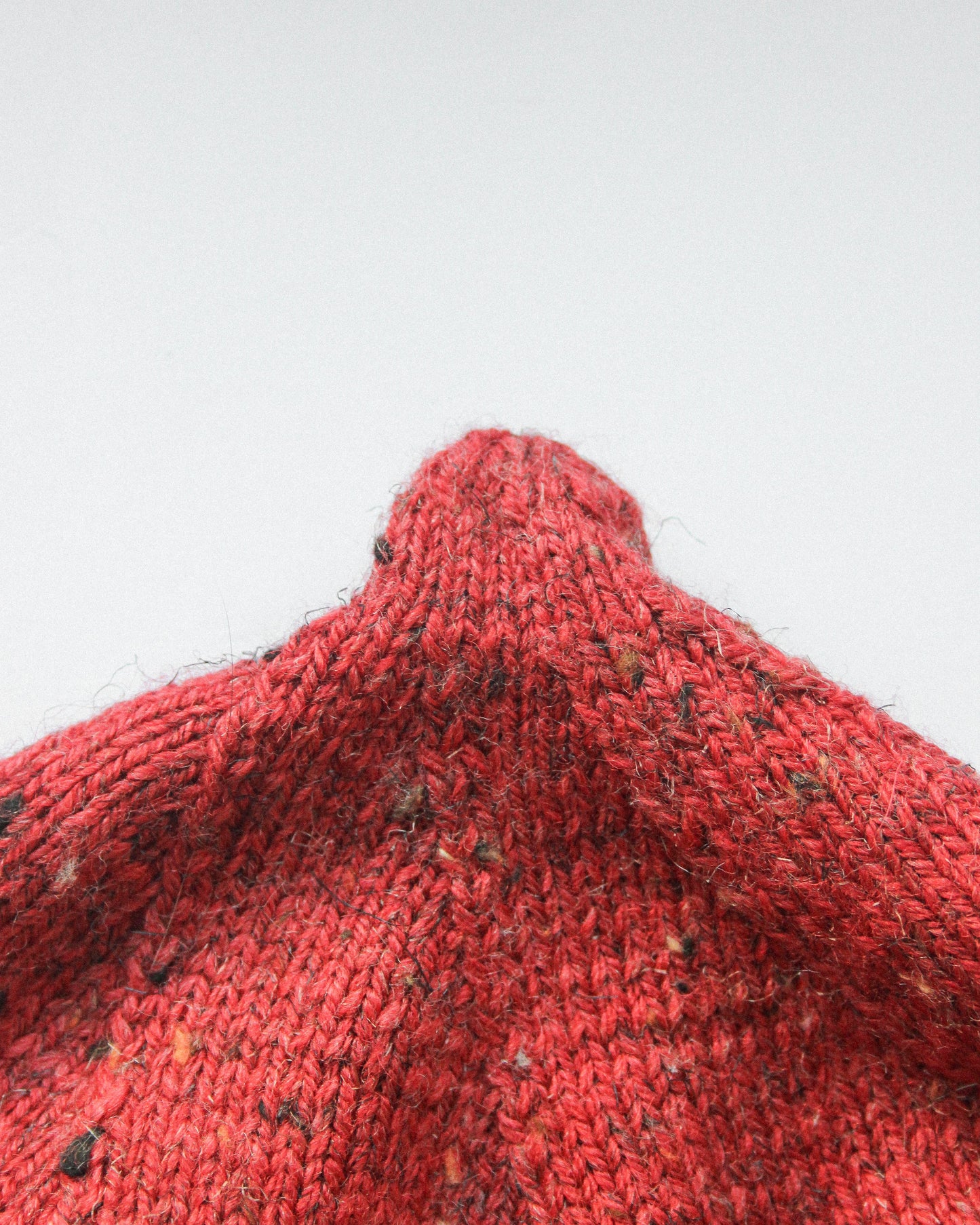Speckled Tweed Teletubby Hat in Brick Red