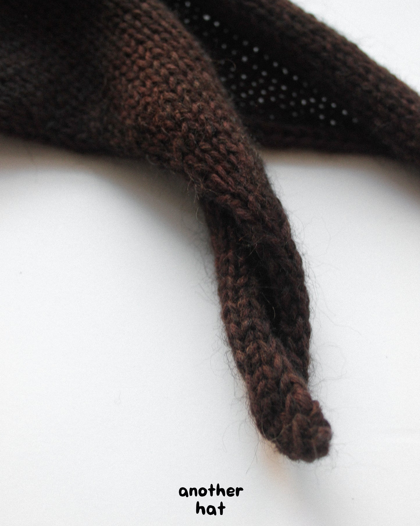 Hand-knitted Mohair Headscarf in Dark Brown