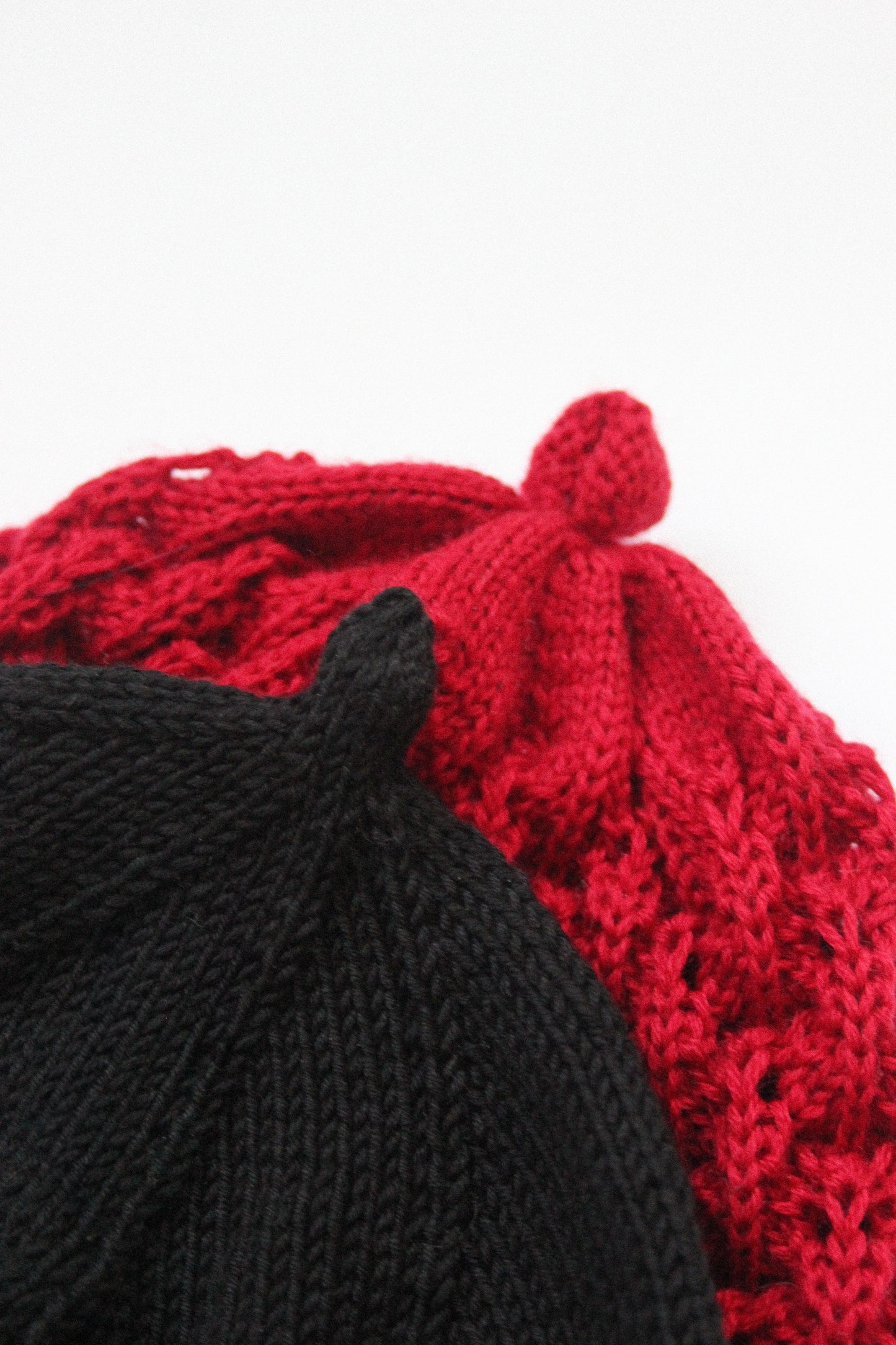 Cotton Lace Crochet Teletubby Hat in Black