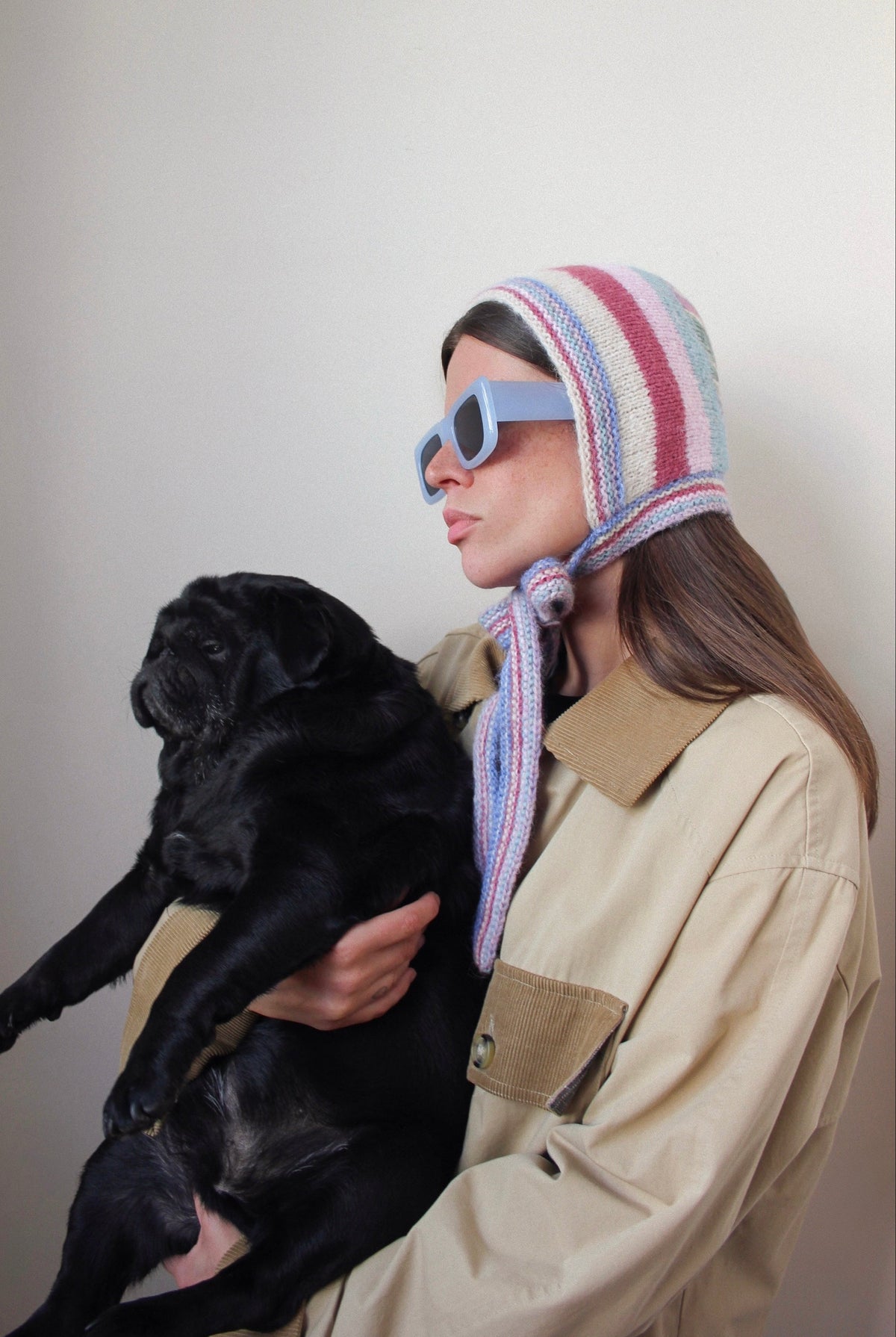 Dreamy Striped Pastel Bonnet Hat