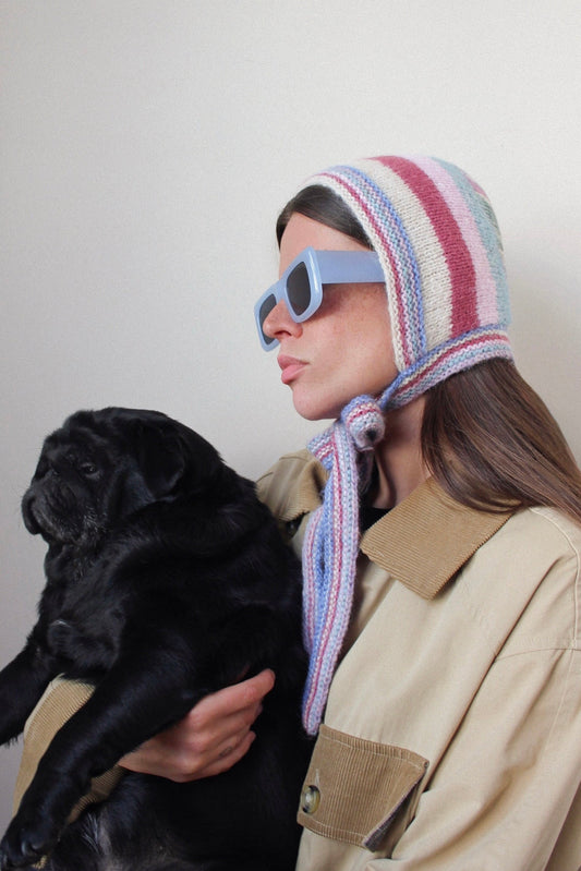 Dreamy Striped Pastel Bonnet Hat