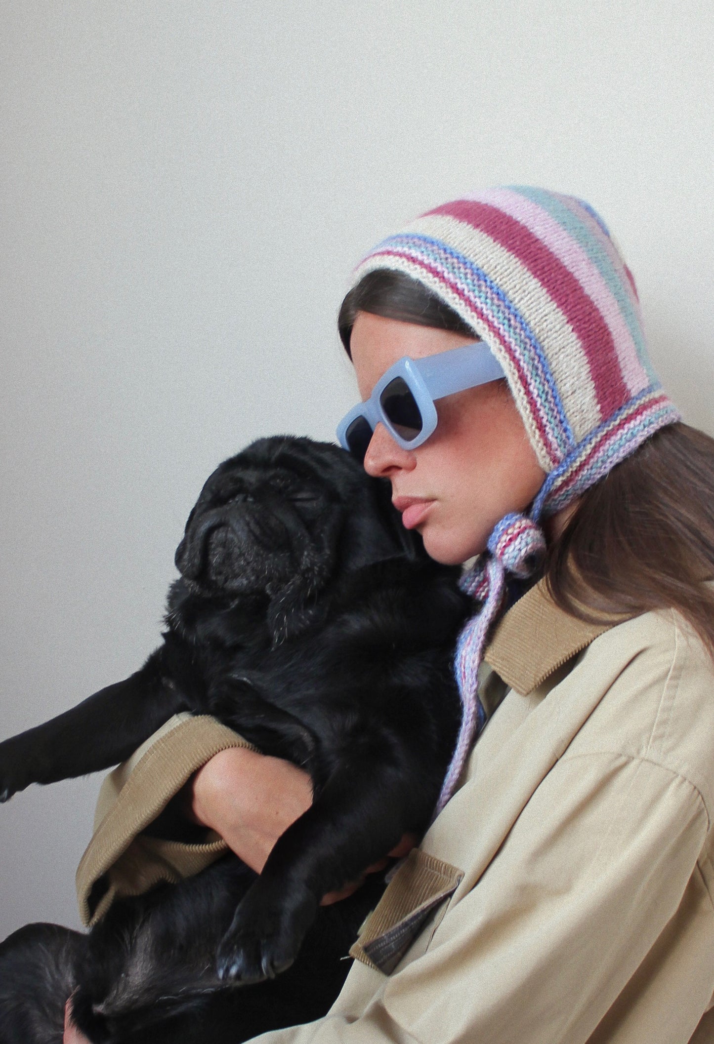 Dreamy Striped Pastel Bonnet Hat