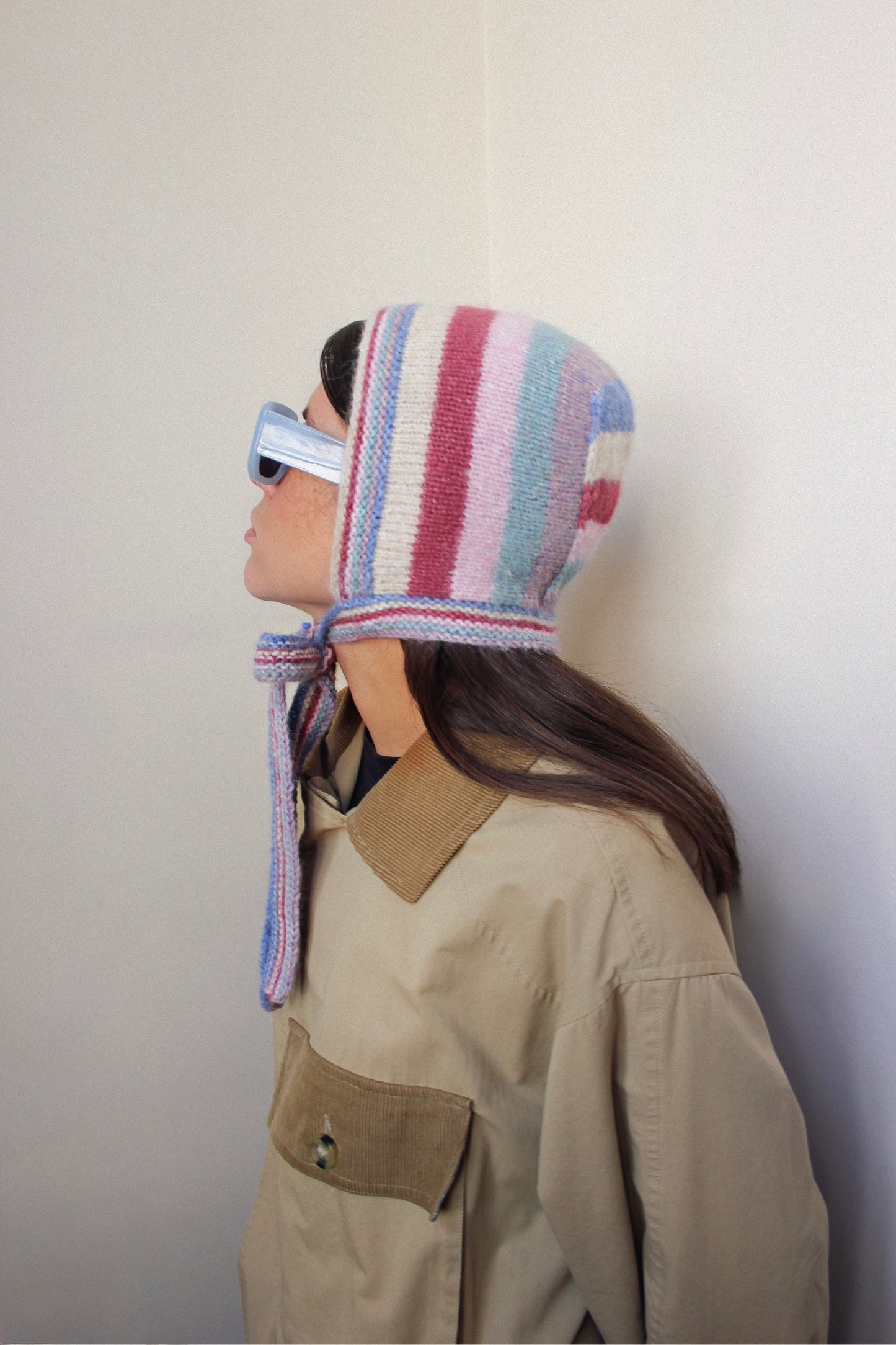 Dreamy Striped Pastel Bonnet Hat