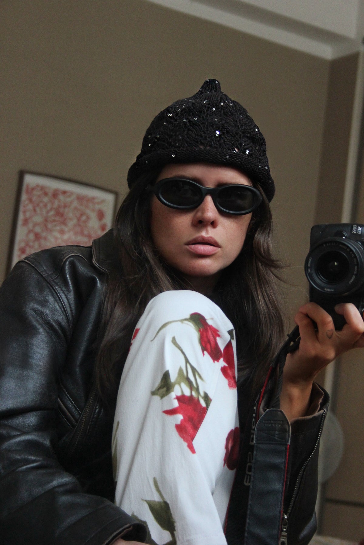Sparkle Teletubby Hat in Black & Brown Mélange