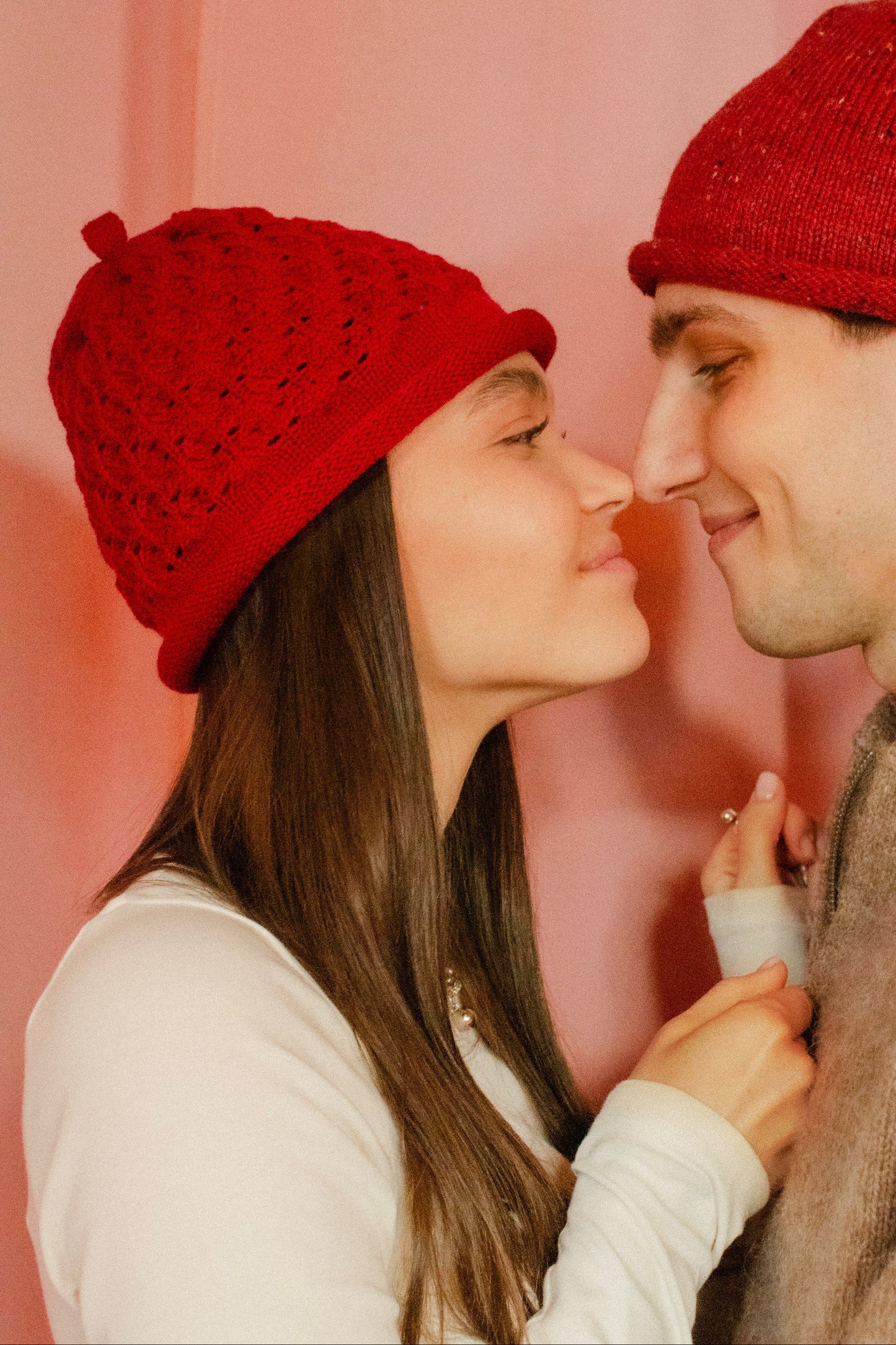 Cotton Lace Crochet Teletubby Hat in Red