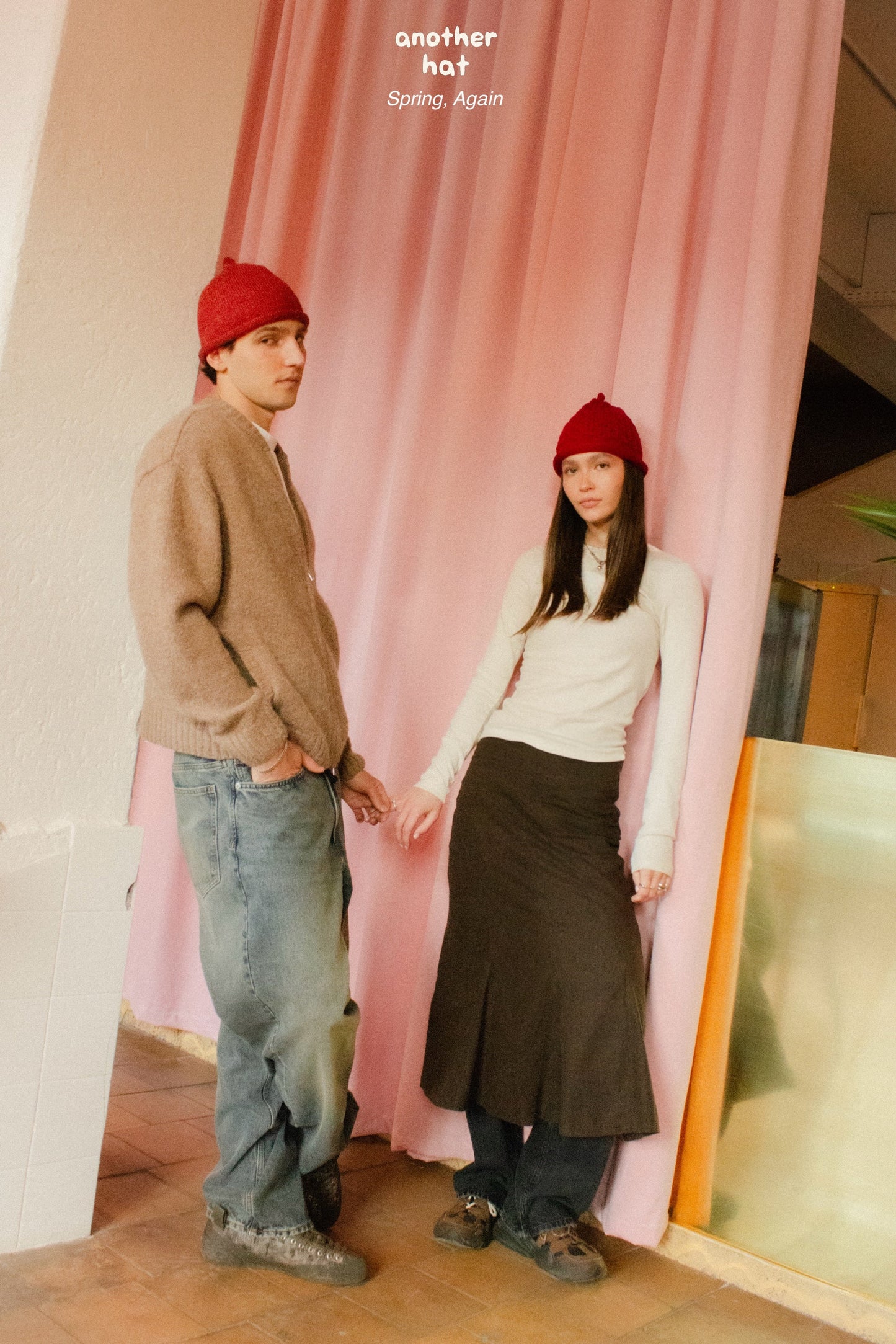 Cotton Lace Crochet Teletubby Hat in Red