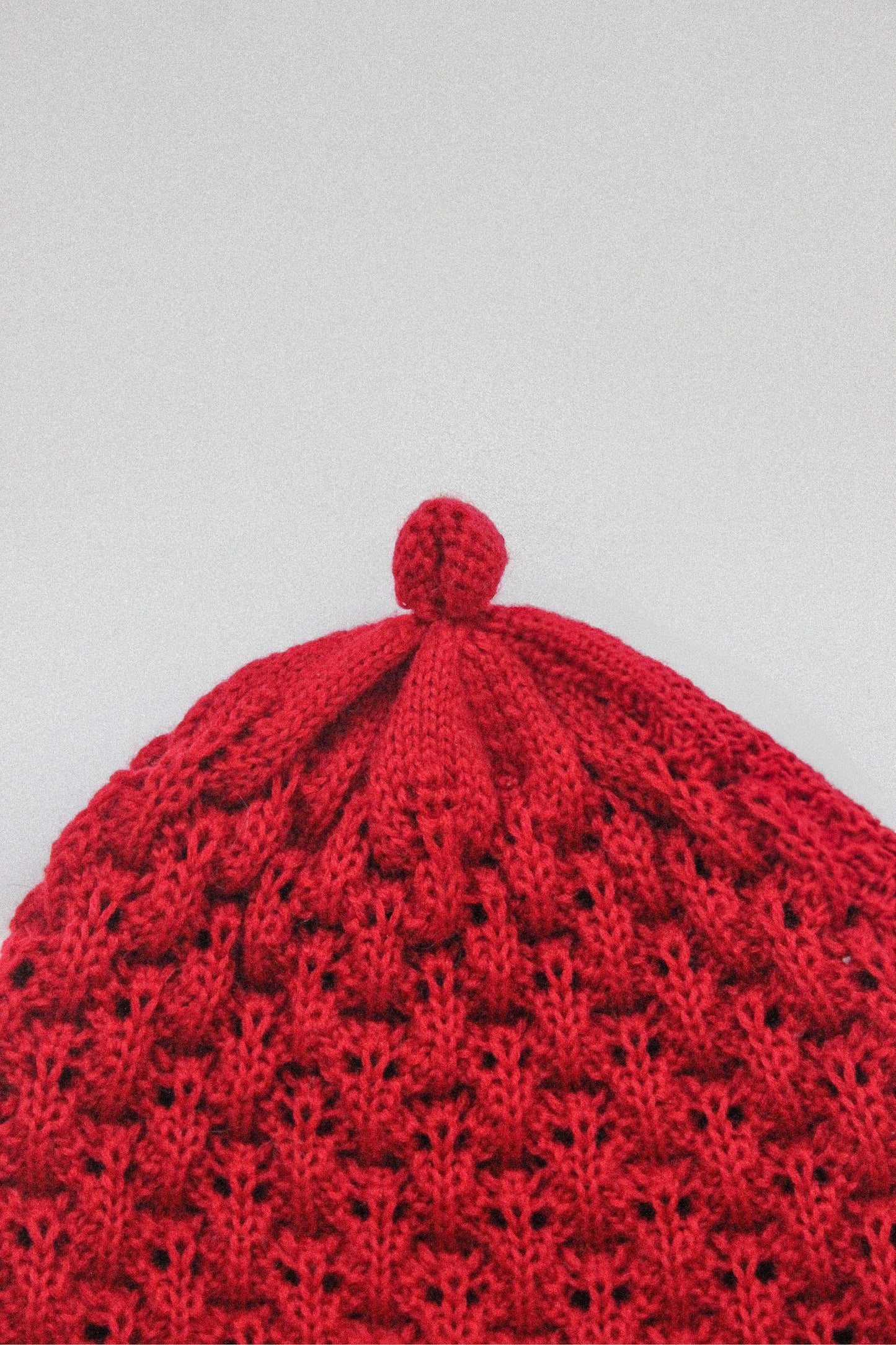 Cotton Lace Crochet Teletubby Hat in Red