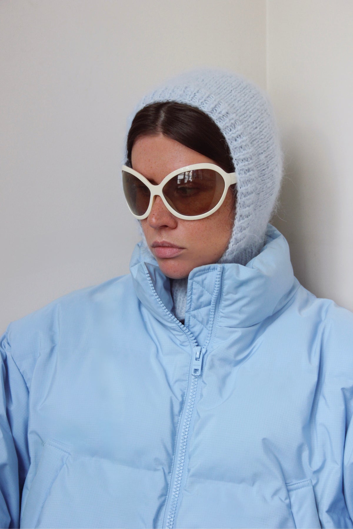 Merino Mohair Balaclava in Baby Blue