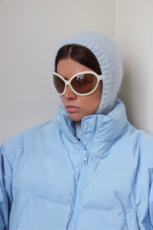 Merino Mohair Balaclava in Baby Blue