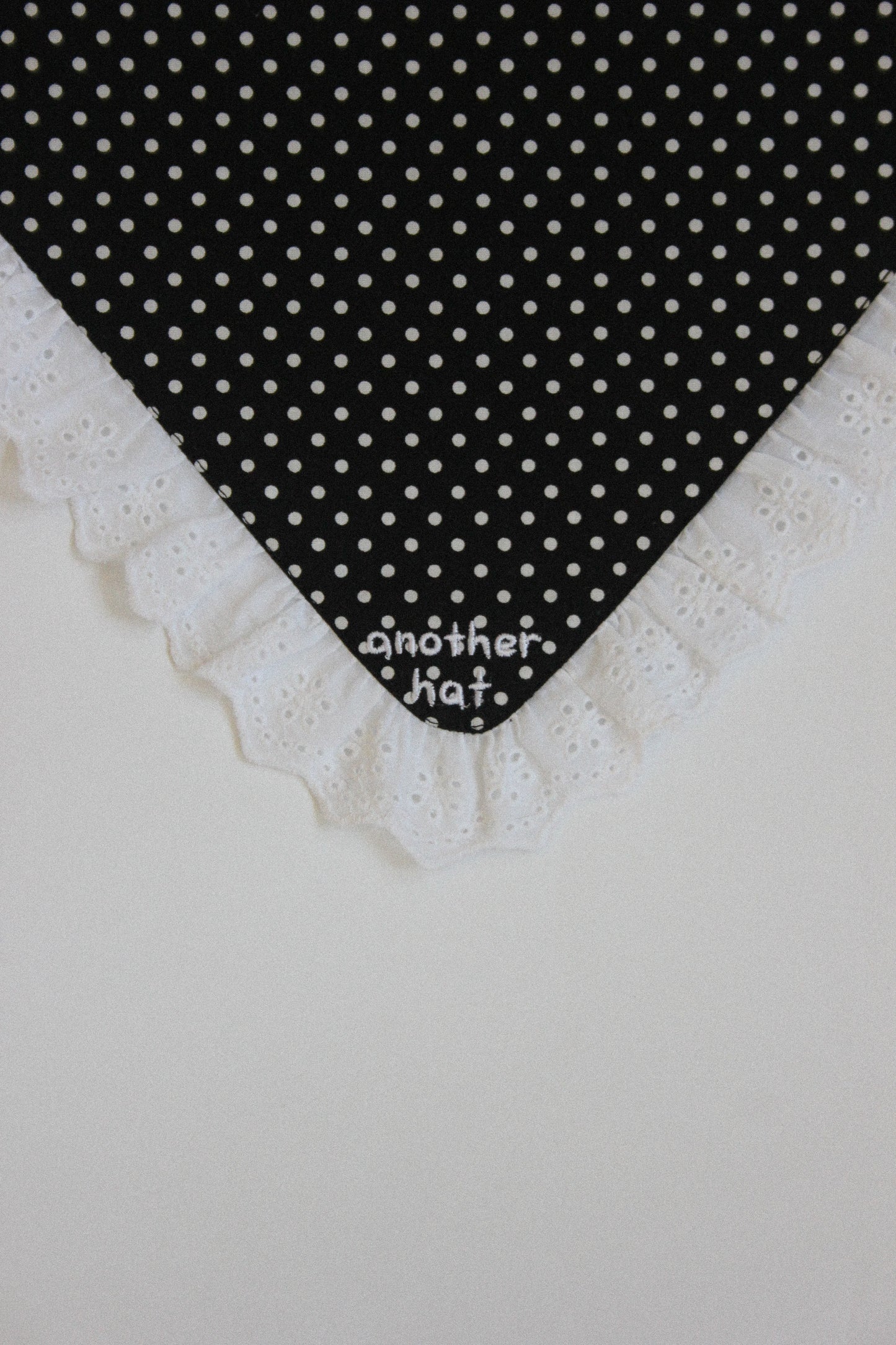 Polka Dot Lace Headscarf in Black