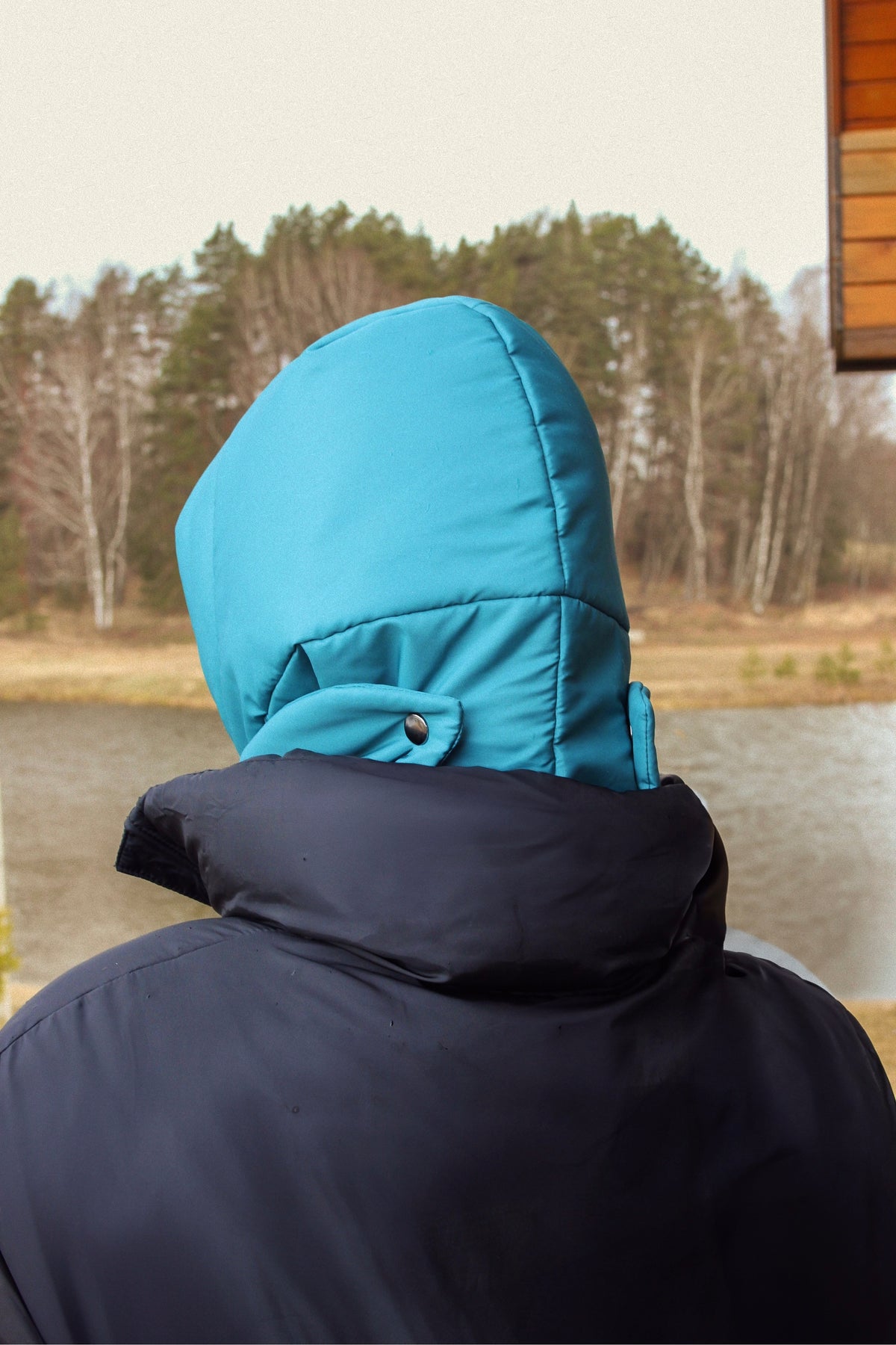 Pillow Puffer Headscarf - Balaclava in Petrol Blue