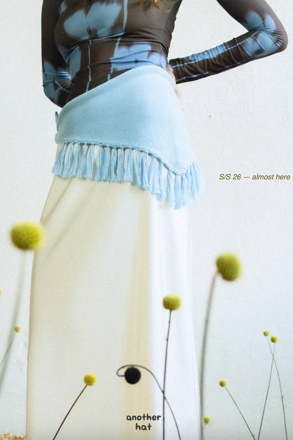 Cotton Hip Scarf with Fringe