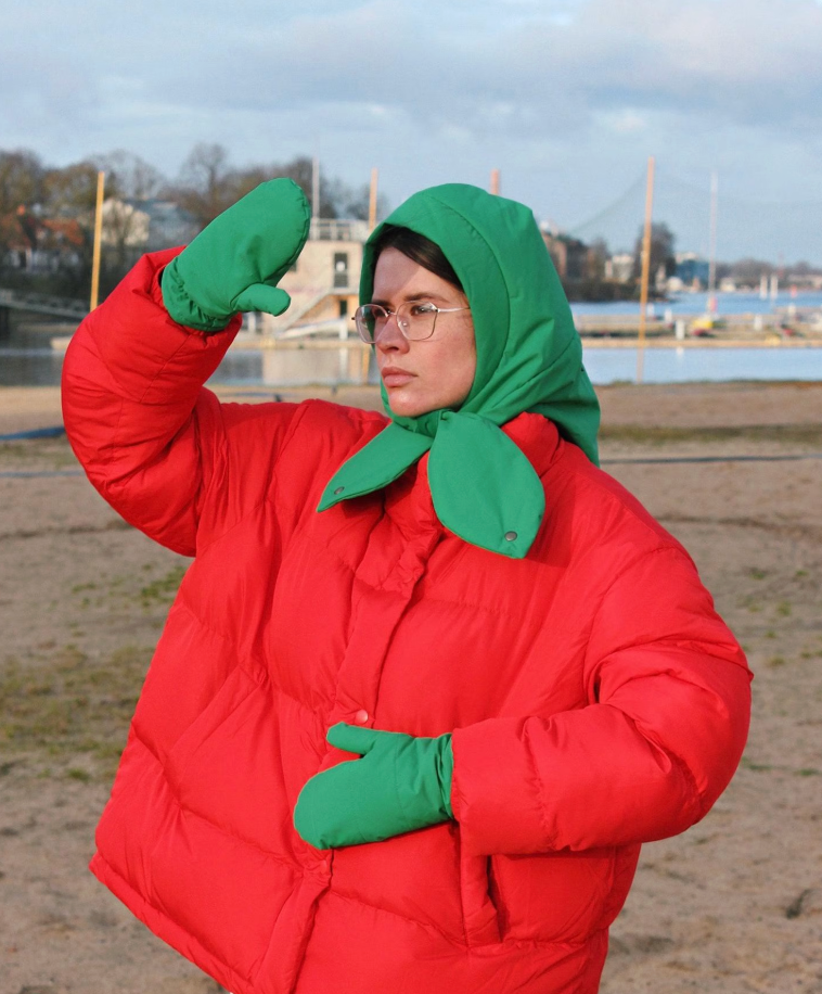 Pillow Puffer Headscarf - Balaclava in Baby Blue