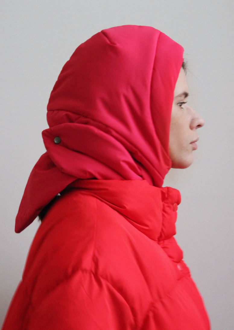 Pillow Puffer Headscarf - Balaclava in Purple