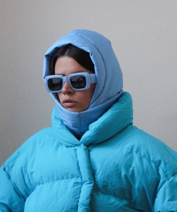 Pillow Puffer Headscarf - Balaclava in Black