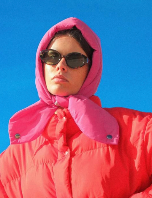 Pillow Puffer Headscarf - Balaclava in Baby Blue