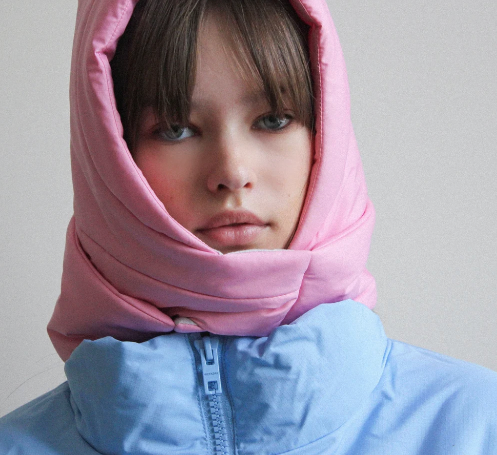 Pillow Puffer Headscarf - Balaclava in Purple