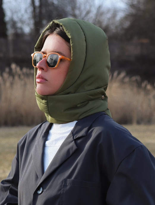 Pillow Puffer Headscarf - Balaclava in Black