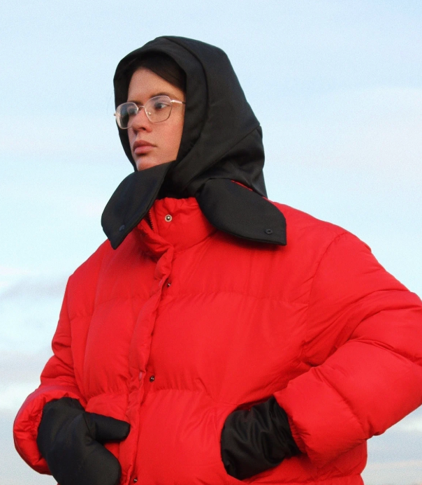 Pillow Puffer Headscarf - Balaclava in Baby Blue